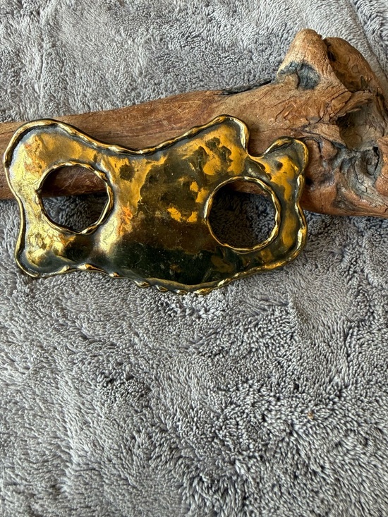 Artisan Accessories - Vintage artisan heavy Brass Statement Buckle/scarf holder